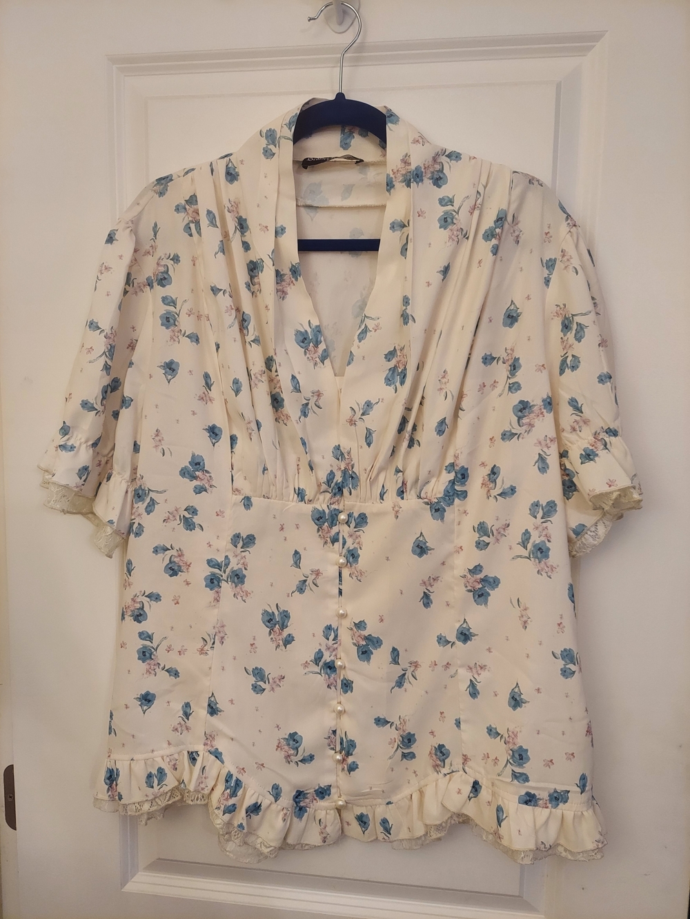 Scarlet Darkness Blue Floral Corset Style To 2XL